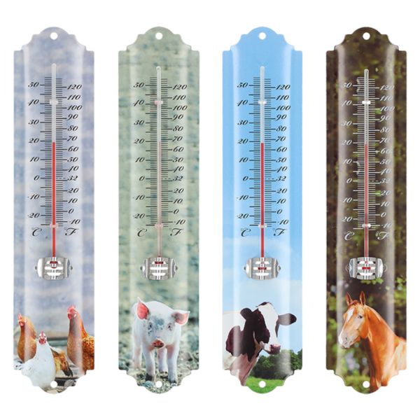 Thermometer Bauernhoftiere sortiert, Höhe ca. 30 cm