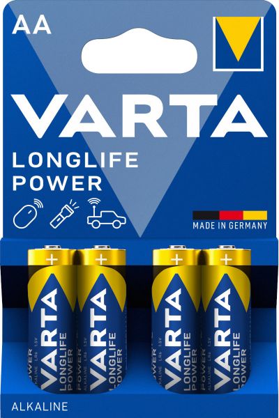 Varta Longlife Power Alkaline 4906 LR6 AA - 1,5 Volt Batterie - 4er Blister