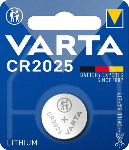 Varta Knopfzelle CR2025 - 3 Volt Lithium Batterie - 1er-Blister